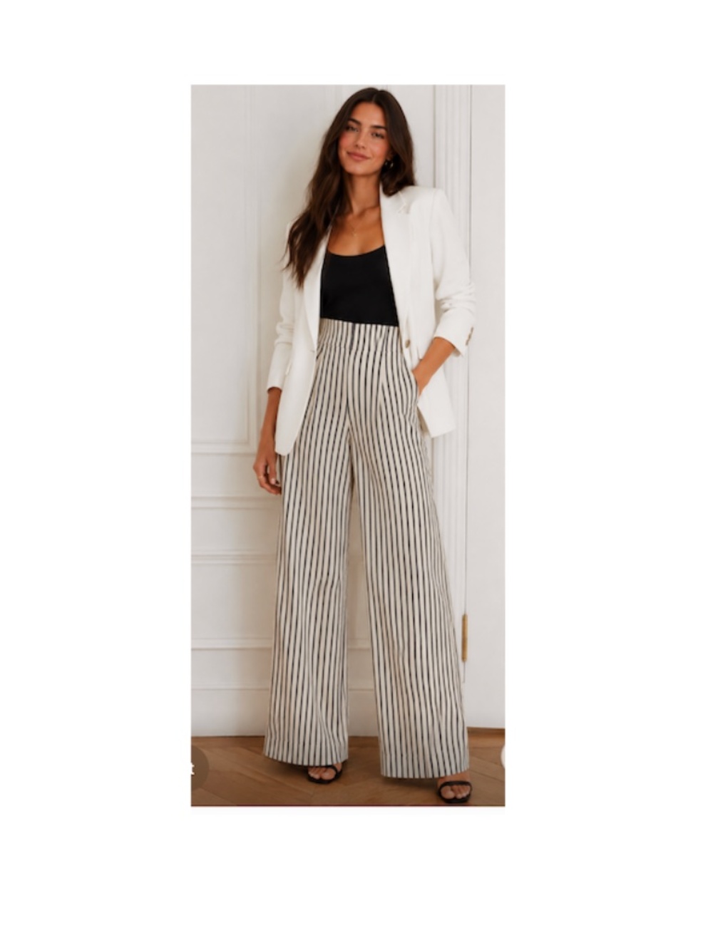 $298 Alice + Olivia Striped Wide Leg Pants w/ Tags (Size 8)